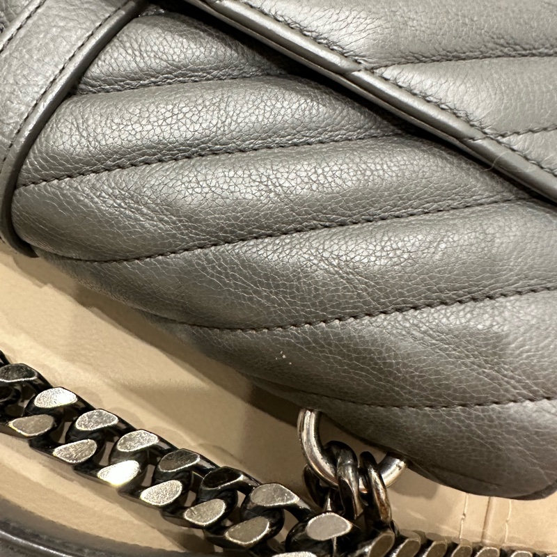 超便宜🈶️購證❤️#YSL #灰銀 小號 #college #學院包 #郵差包-60