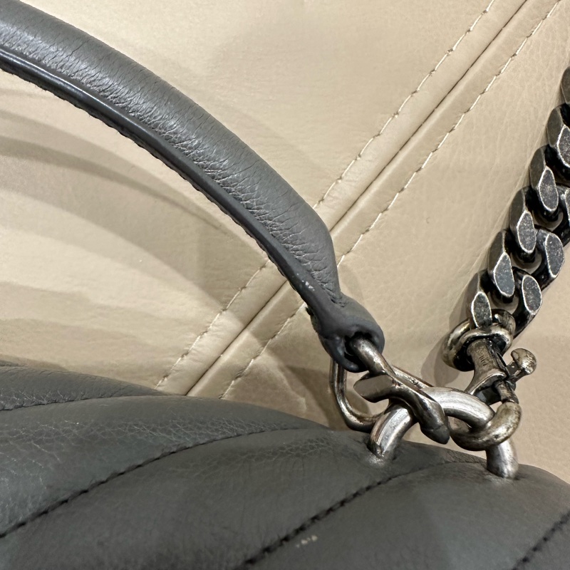 超便宜🈶️購證❤️#YSL #灰銀 小號 #college #學院包 #郵差包-73