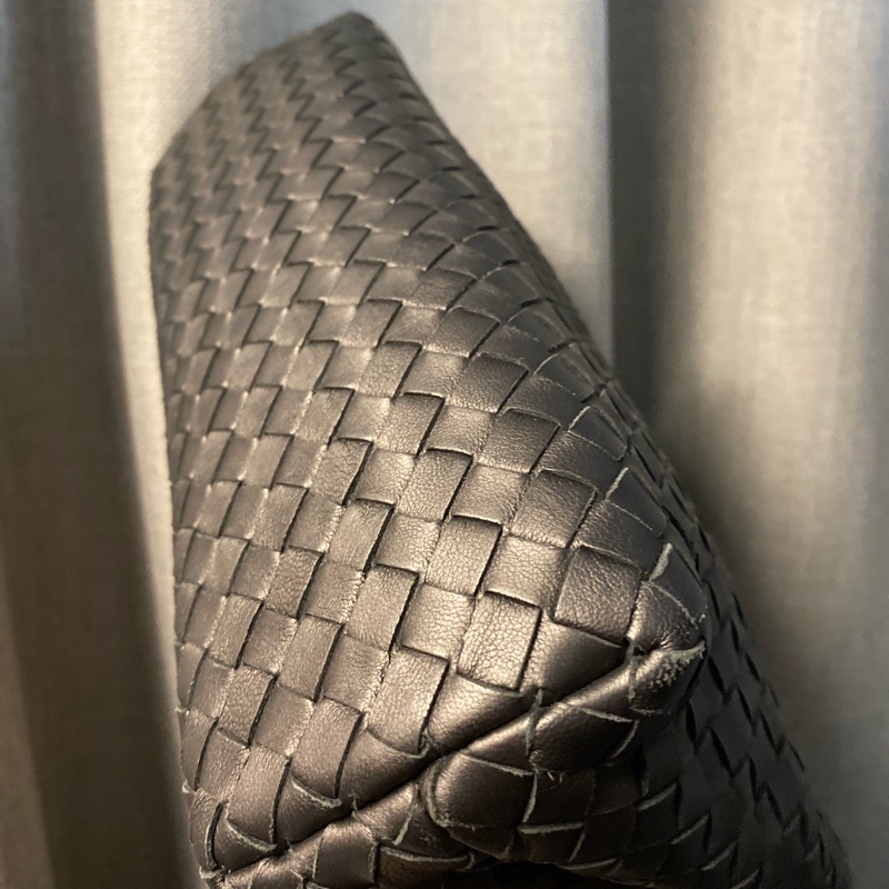 編織皮革 BV 黑色 斜背包 bottega veneta 肩背包 經典-11