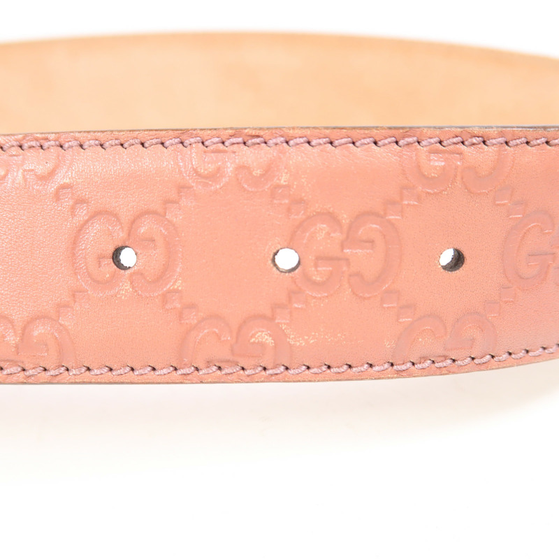GUCCI 牛皮皮革Belt 85cm銀扣皮帶-5