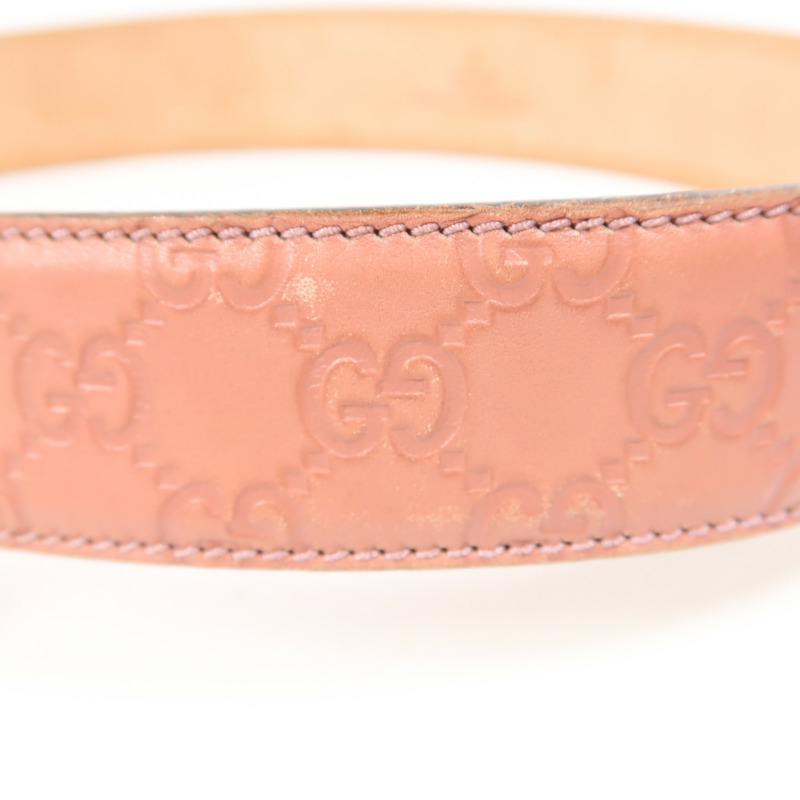 GUCCI 牛皮皮革Belt 85cm銀扣皮帶-6