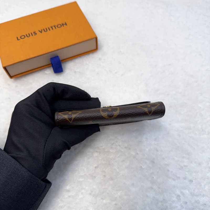 Louis Vuitton LV 原花 粉色 牛皮 Rosalie 零錢包 Monogram 弧形翻蓋卡夾 M83600-4