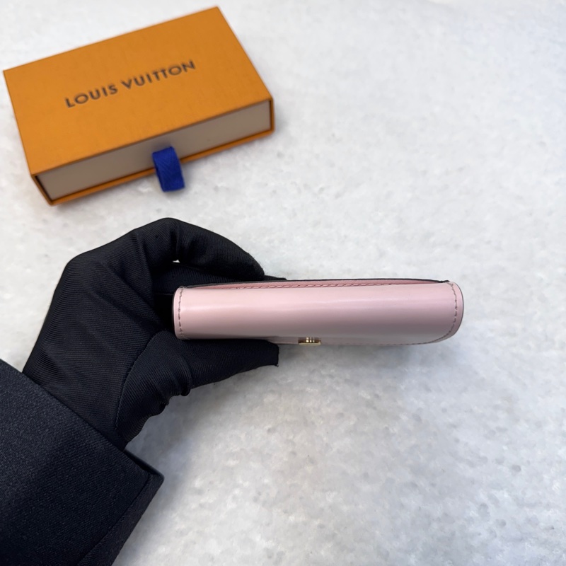 Louis Vuitton LV 原花 粉色 牛皮 Rosalie 零錢包 Monogram 弧形翻蓋卡夾 M83600-5