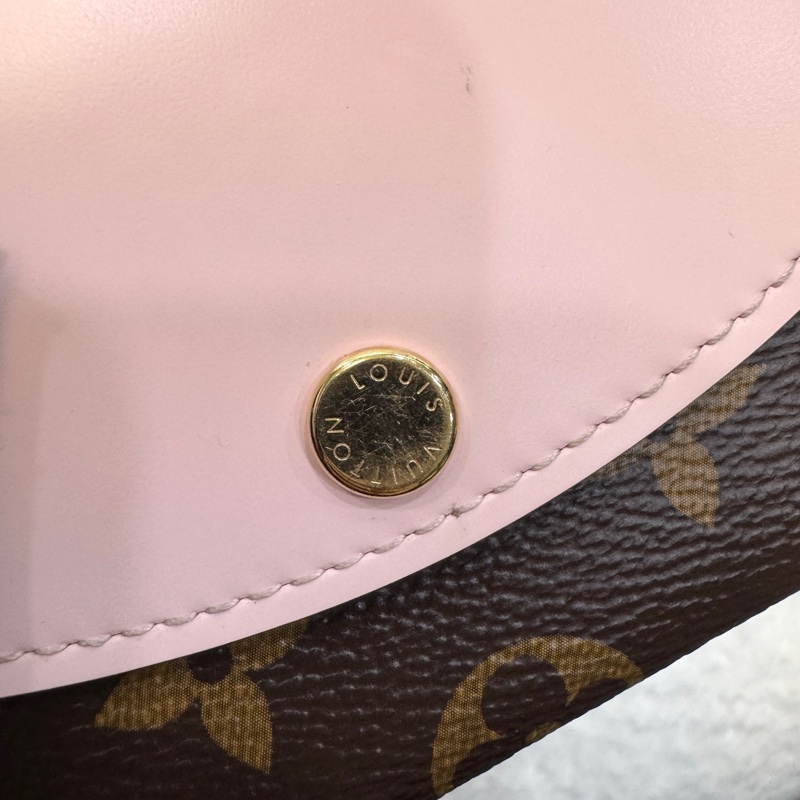 Louis Vuitton LV 原花 粉色 牛皮 Rosalie 零錢包 Monogram 弧形翻蓋卡夾 M83600-12