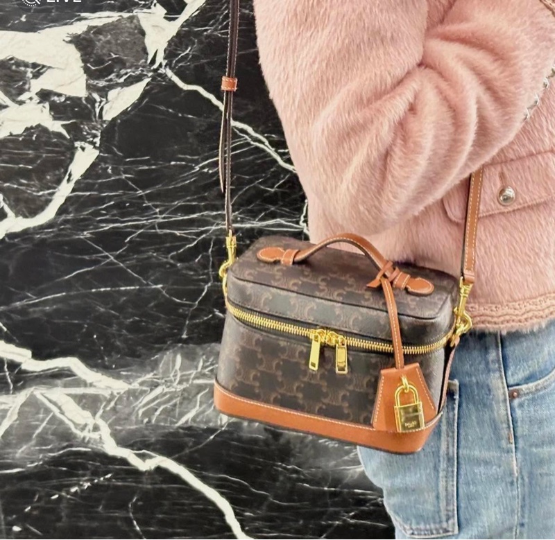 全新‼️Celine Vanity Case 119462 新款 老花 化妝箱 凱旋門-1