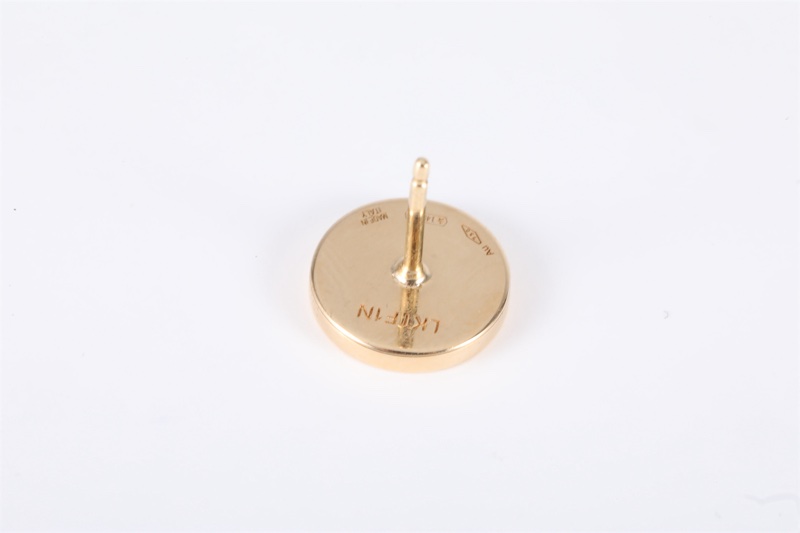 BVLGARI(寶格麗) BVLGARI BVLGARI系列 圓餅貝母耳釘 18K玫瑰金/縞瑪瑙 玫瑰金 系列-5