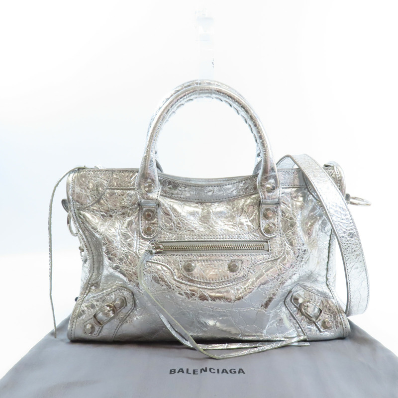BALENCIAGA 牛皮皮革Le City銀扣手挽肩背兩用袋-8