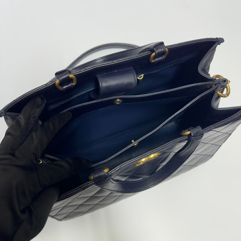 （極稀有 入手30萬台幣） Chanel 香奈兒 皺紋牛皮 菱格紋 托特+手提+斜背包-30