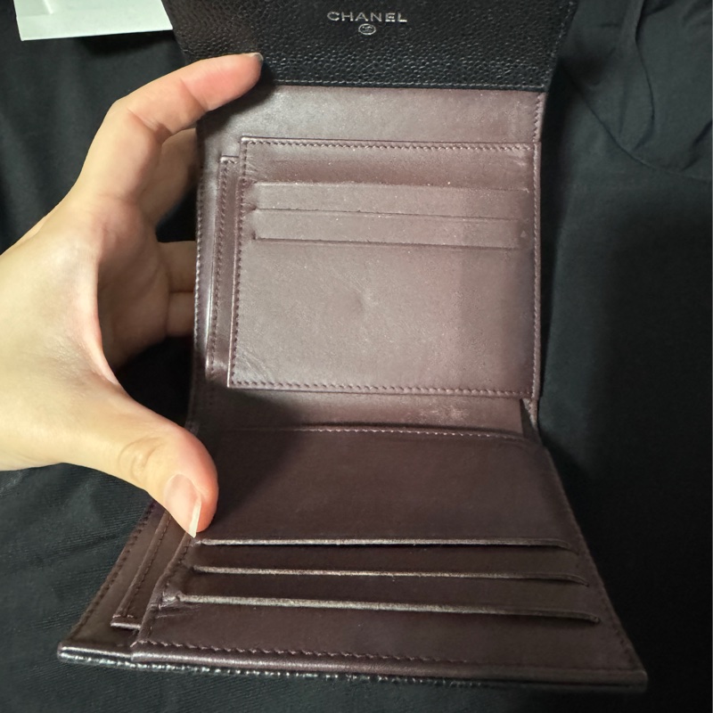 Chanel三折短夾荔枝皮銀扣-8