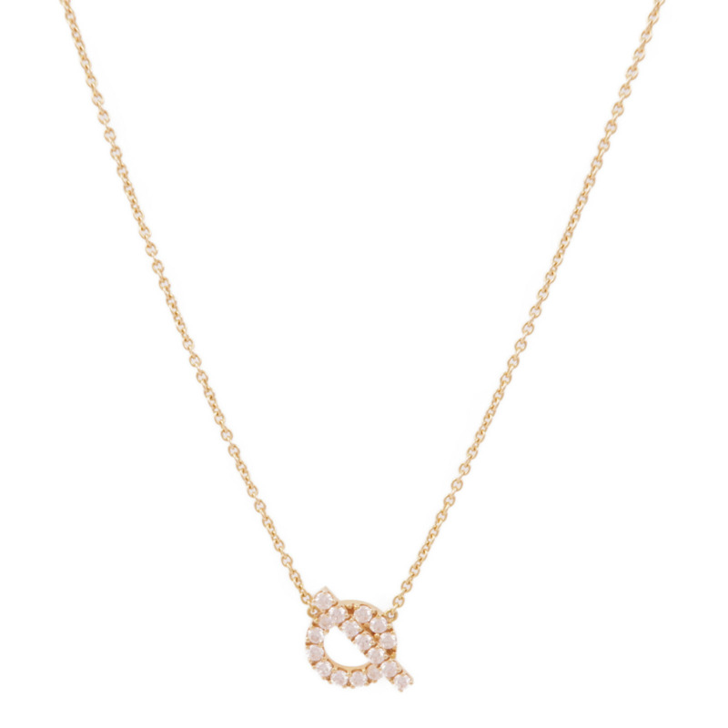 HERMES 18K玫瑰金Finesse Pendant Diamond Necklace鑽石項鍊-0