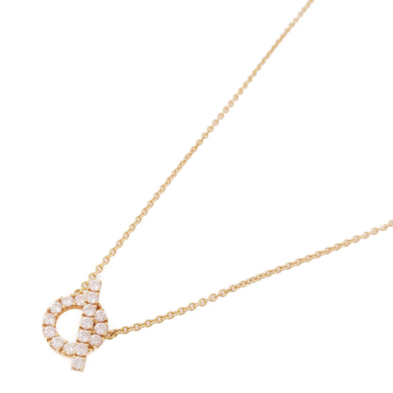 HERMES 18K玫瑰金Finesse Pendant Diamond Necklace鑽石項鍊-1