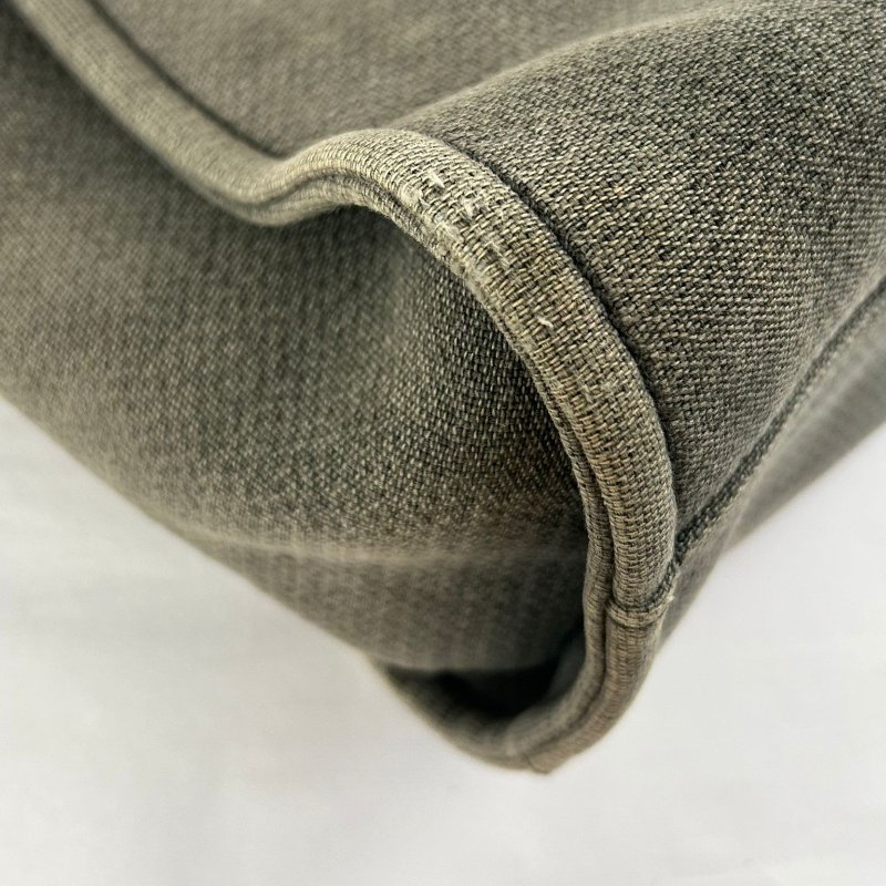 CHANEL 帆布Deauville Tote銀扣肩背袋-10