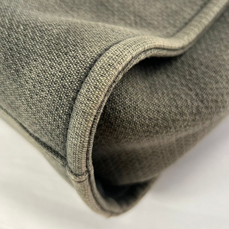 CHANEL 帆布Deauville Tote銀扣肩背袋-12