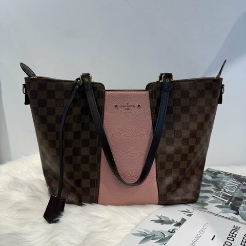 LV Belmont PM （Damier Ebene 粉色拼接款）
