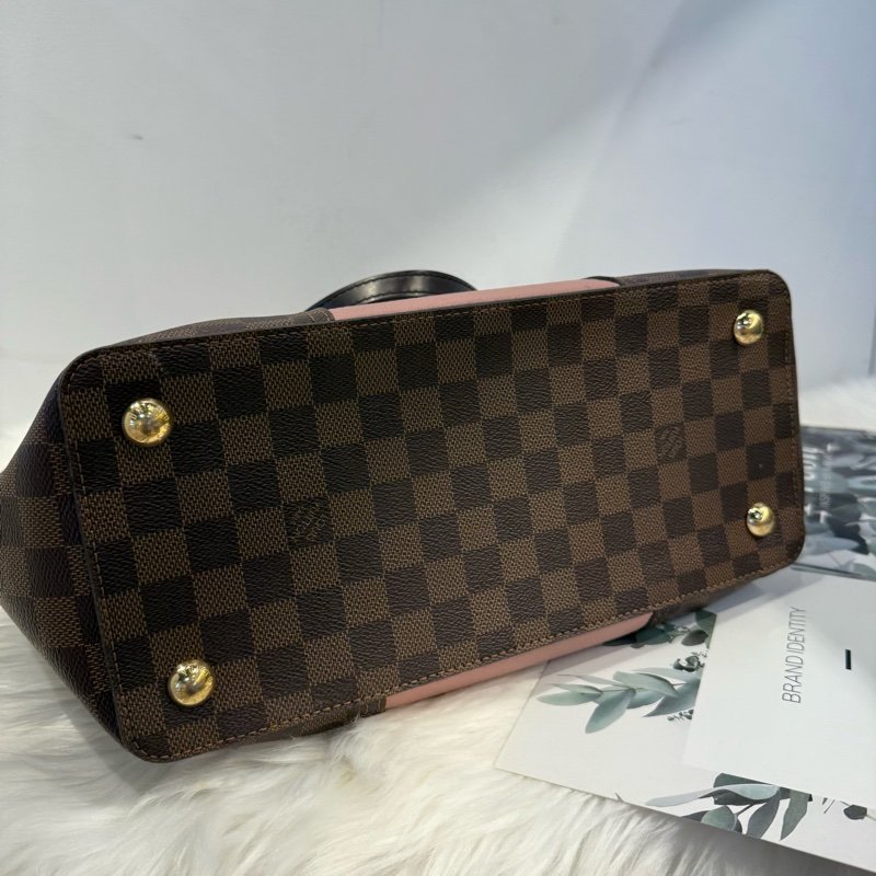 LV Belmont PM （Damier Ebene 粉色拼接款）-6