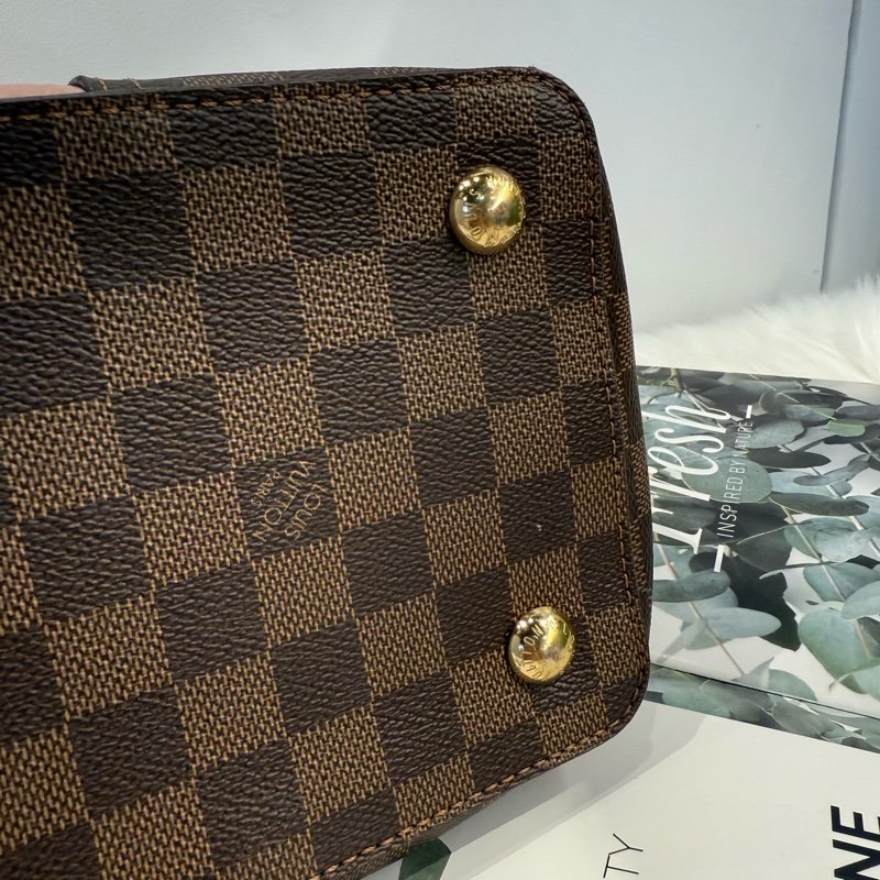 LV Belmont PM （Damier Ebene 粉色拼接款）-7