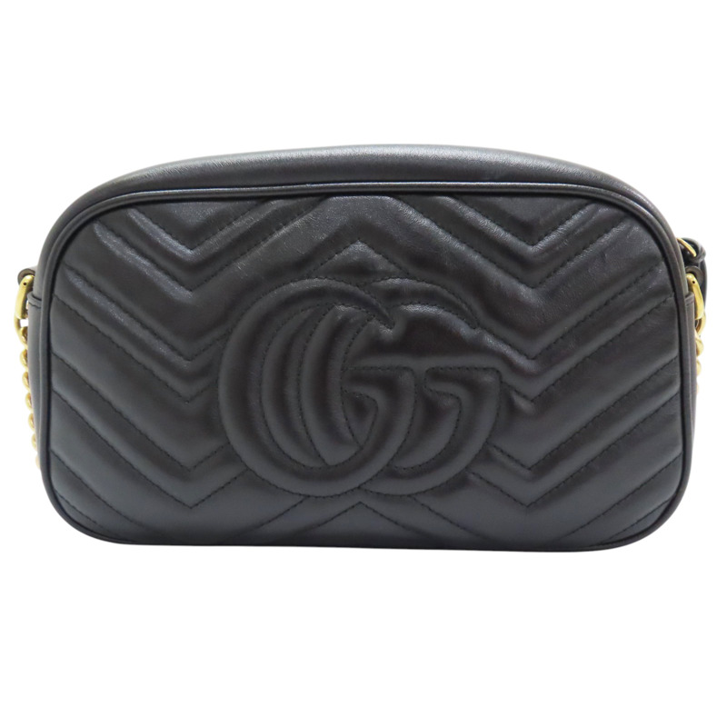黑色 牛皮 GG Marmont Camera 肩背包【GUCCI 古馳】 447632-1
