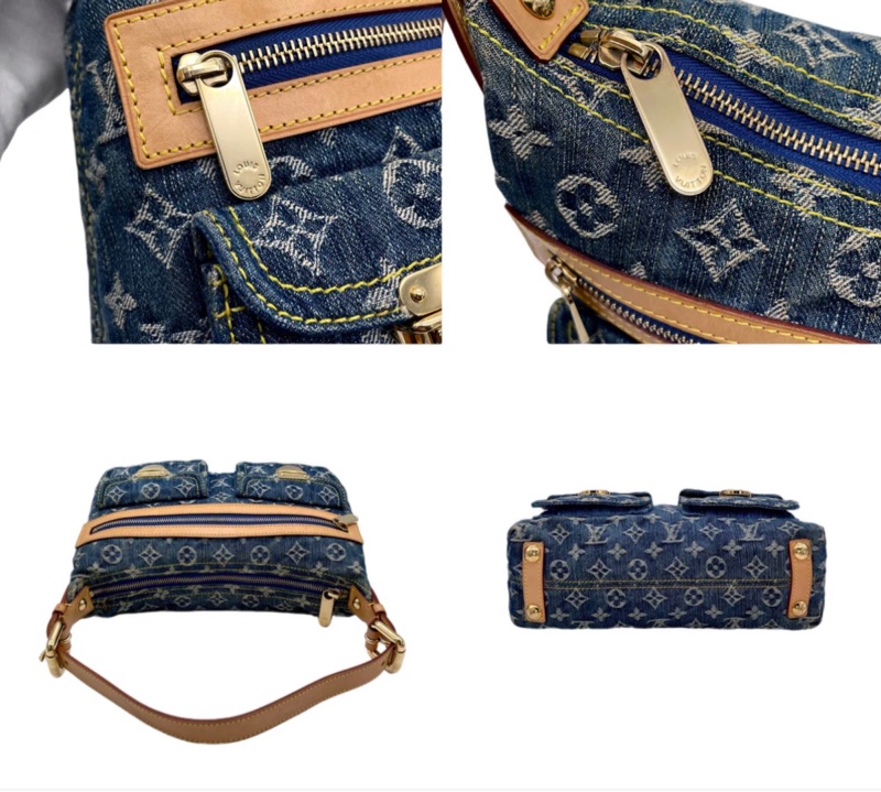 「JL精品代購」LV 老花 丹寧 雙口袋肩背包-8