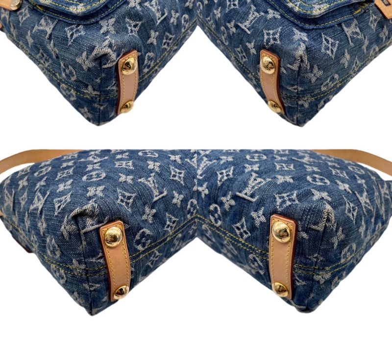 「JL精品代購」LV 老花 丹寧 雙口袋肩背包-13