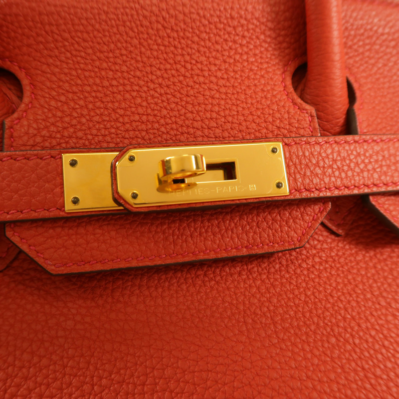 HERMES Togo皮革Birkin 30金扣手挽袋Geranium-11