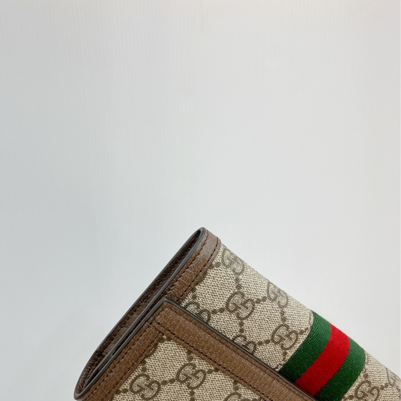 莉亞精品♡Gucci 523153 老花釦式長夾 全新閒置-8