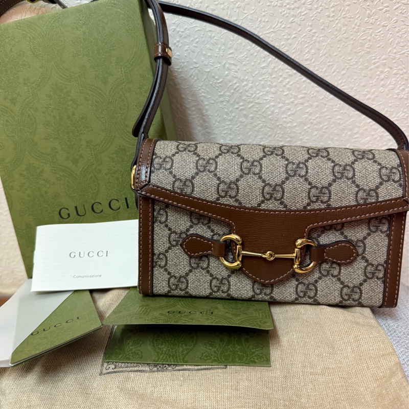 桃園 GUCCI 1955 Horsebit 手機包99新-15