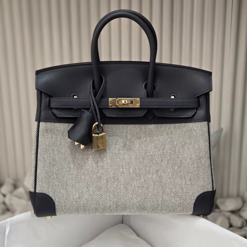 💓🎠 Hermes 愛馬仕 Birkin25 H0 霧霾灰 淡金扣 Swift 帆布 B刻 全新全套 原始成色 正品現貨-0