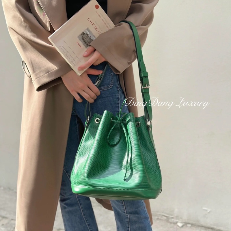 Louis Vuitton LV epi水波紋 水桶包 綠-38