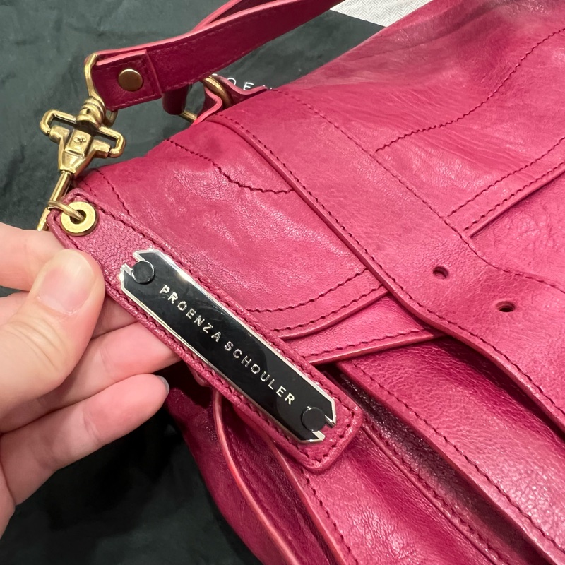 Proenza Schouler PS1 郵差包 劍橋包 斜背包 桃紫 復古金釦-14