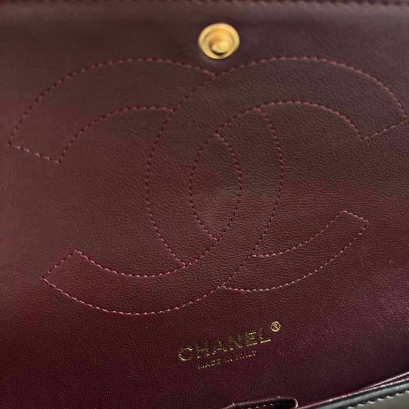 Chanel jumbo黑金雙蓋羊皮-13