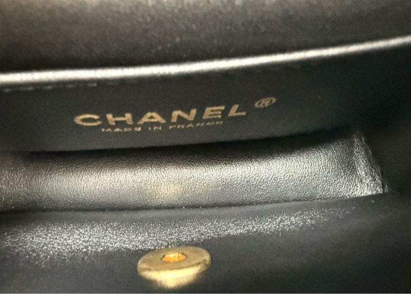 香奈兒Chanel 黑金琺琅字母雙鏈條 方胖-16