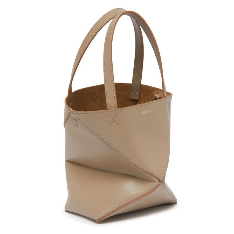 【LOEWE 羅威】Mini Puzzle Fold Tote 迷你 小牛皮 折疊 托特包 肩背包 沙色-1