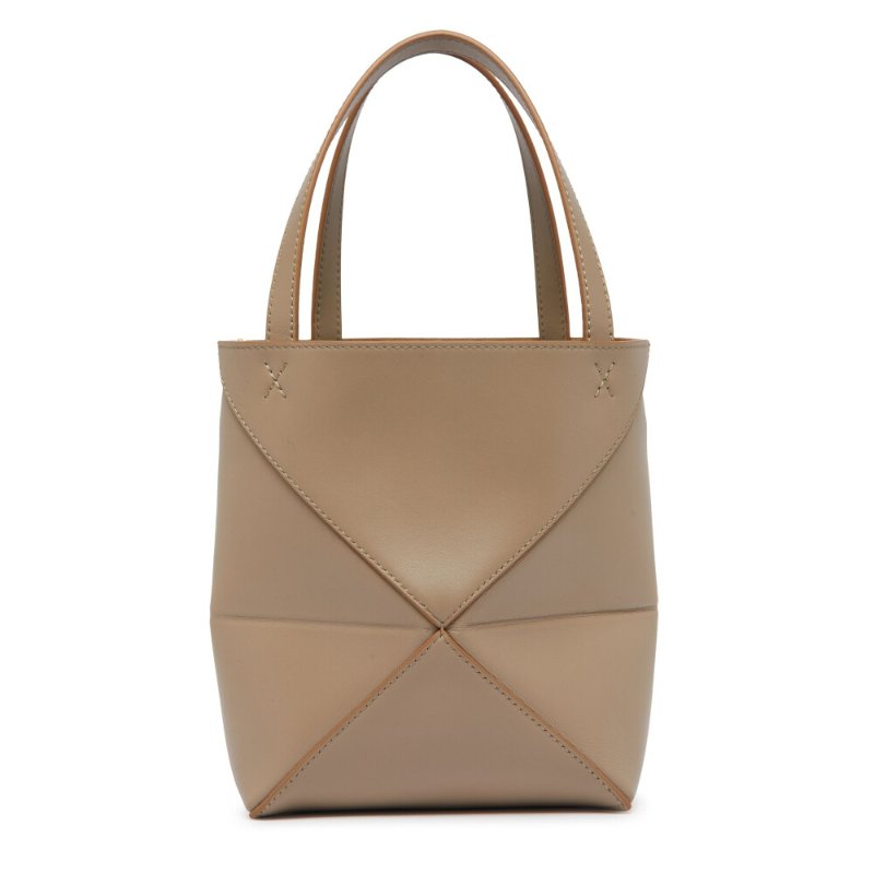 【LOEWE 羅威】Mini Puzzle Fold Tote 迷你 小牛皮 折疊 托特包 肩背包 沙色-5
