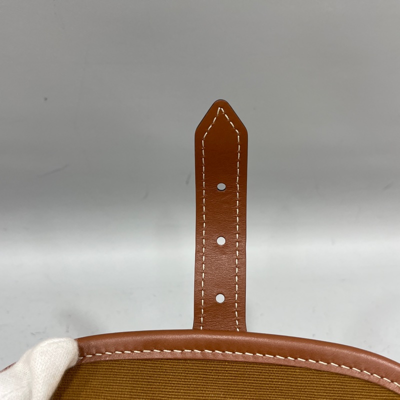 Celine 191502凱旋門老花PVC拼焦糖牛皮馬鞍包 斜背包-18