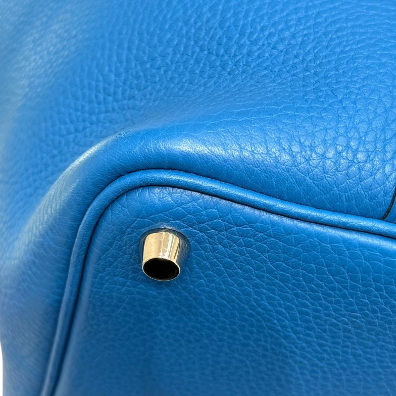 HERMES 藍色 牛皮 Picotin 18 A刻 銀釦 手挽袋 手提包-10
