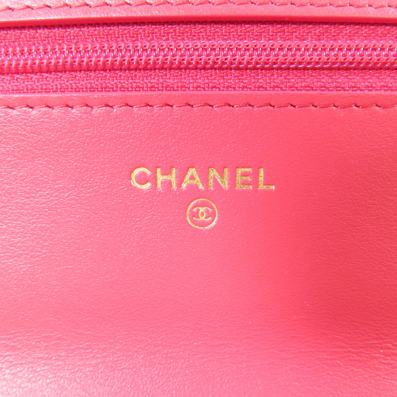 CHANEL 羊皮皮革C19 WOC金扣鏈帶肩背袋-7