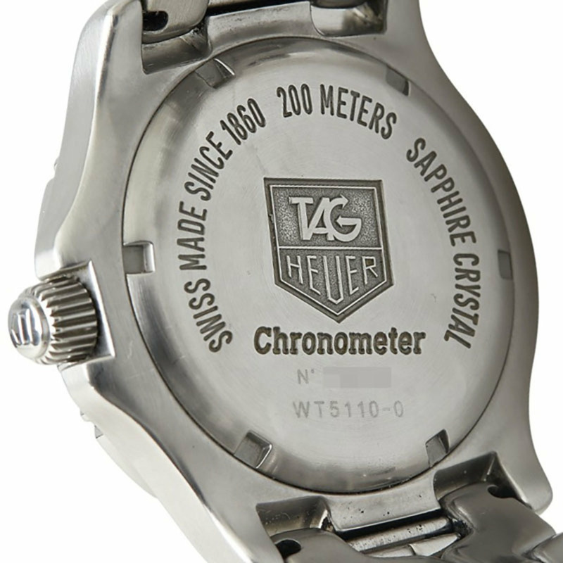 泰格豪雅 Link 腕錶 WT5110-0 自動黑色錶盤不鏽鋼男士腕錶 HEUER-5