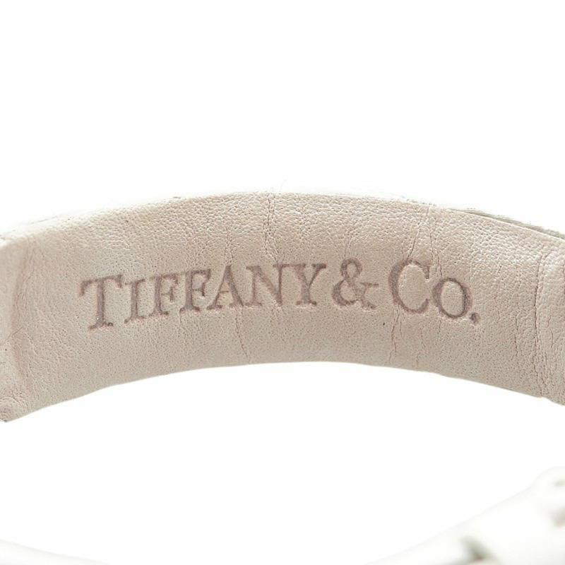Tiffany Atlas 浮雕手錶 Z1300 石英白色錶盤不鏽鋼皮革女士手錶 TIFFANY&Co.-7