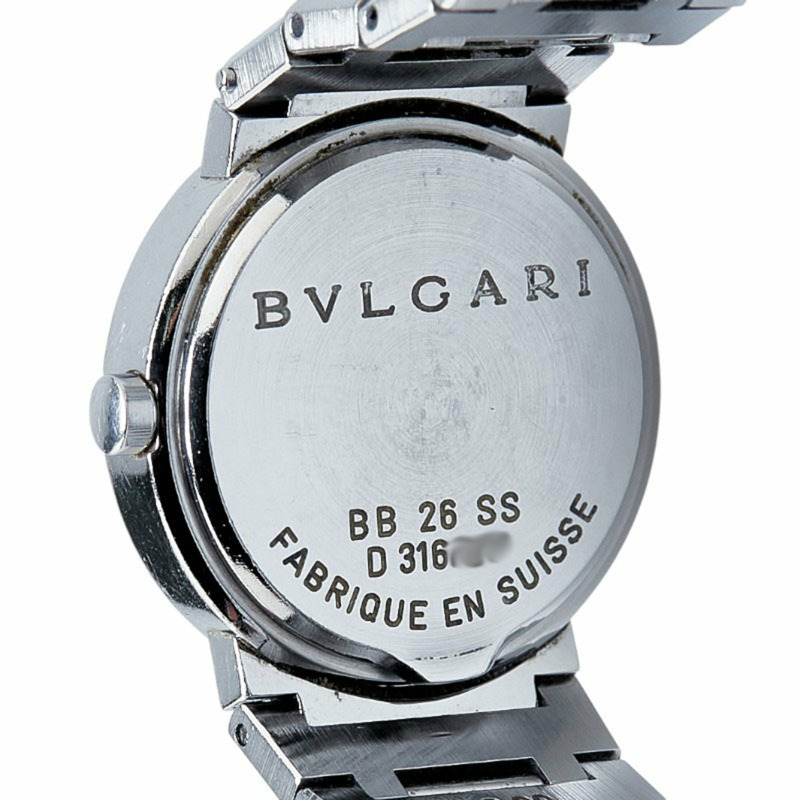 BVLGARI 手錶 BB26SSD 石英 黑色錶盤 不鏽鋼 女款-5