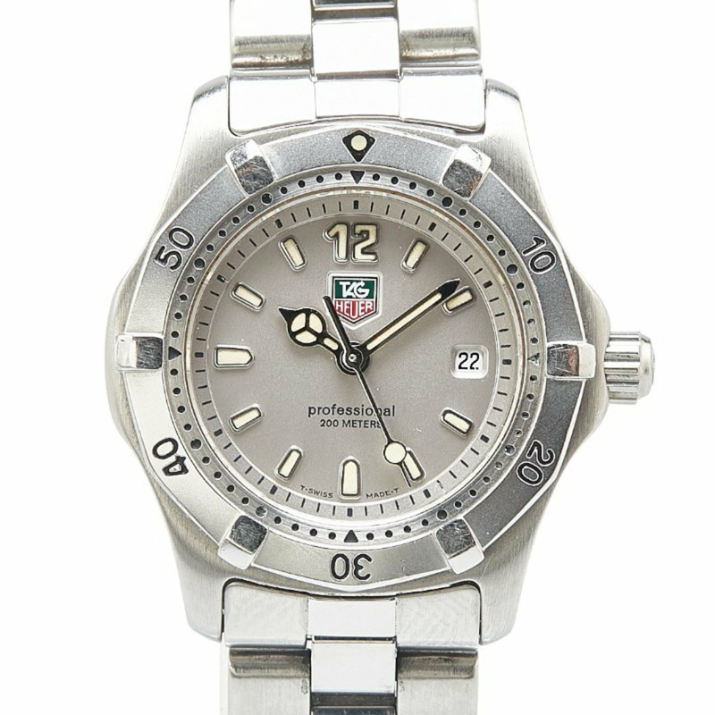 泰格豪雅 2000 系列腕錶 WK1312 石英灰色錶盤不鏽鋼女錶 HEUER-0