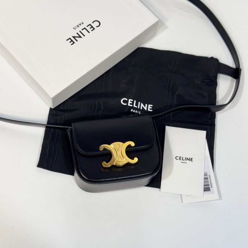 Celine黑金牛皮凱旋門Claude Mini 小廢包10I513DPV.38NO-1
