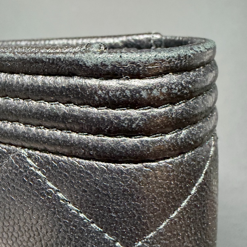 Chanel boy 黑扣牛皮荔枝皮長夾-33