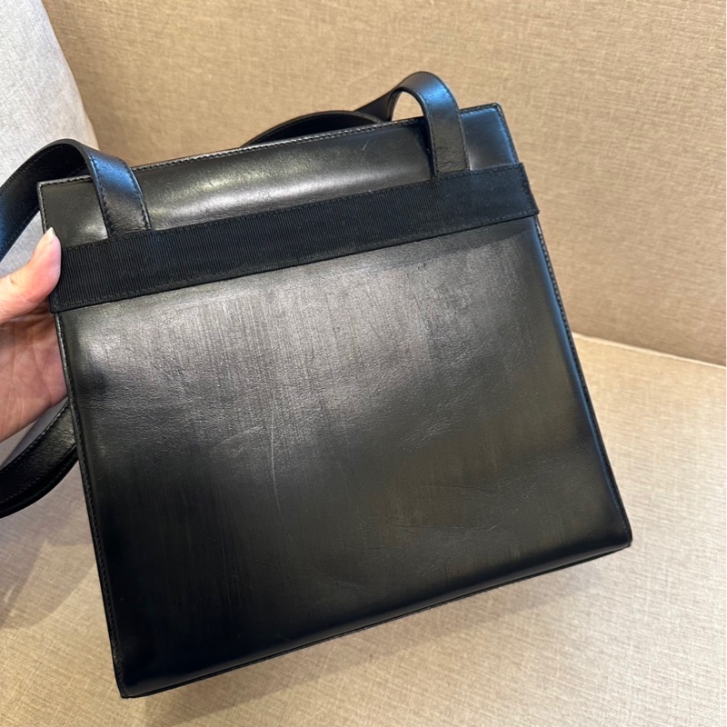 Ferragamo vintage 黑色 經典肩背包-19