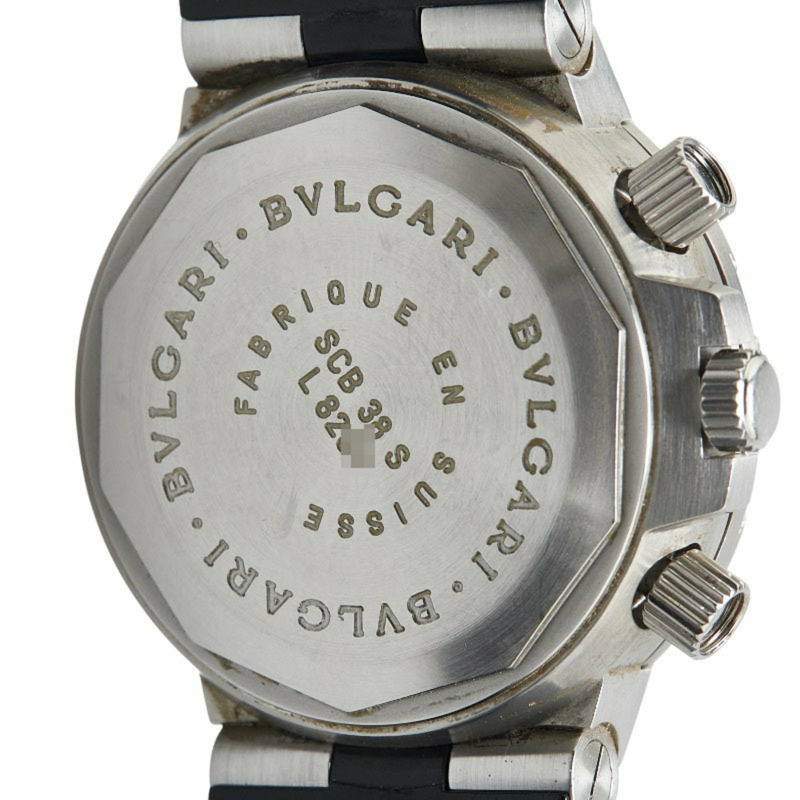 BMW Diagono Scuba 腕錶 SCB38S 自動黑色錶盤不鏽鋼橡膠男款 BVLGARI-4