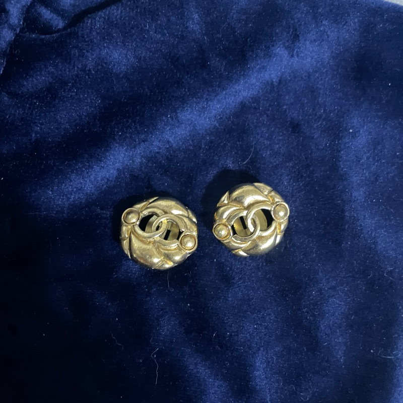 chanel 香奈兒 雙c logo 耳機 vintage 鍍金-1
