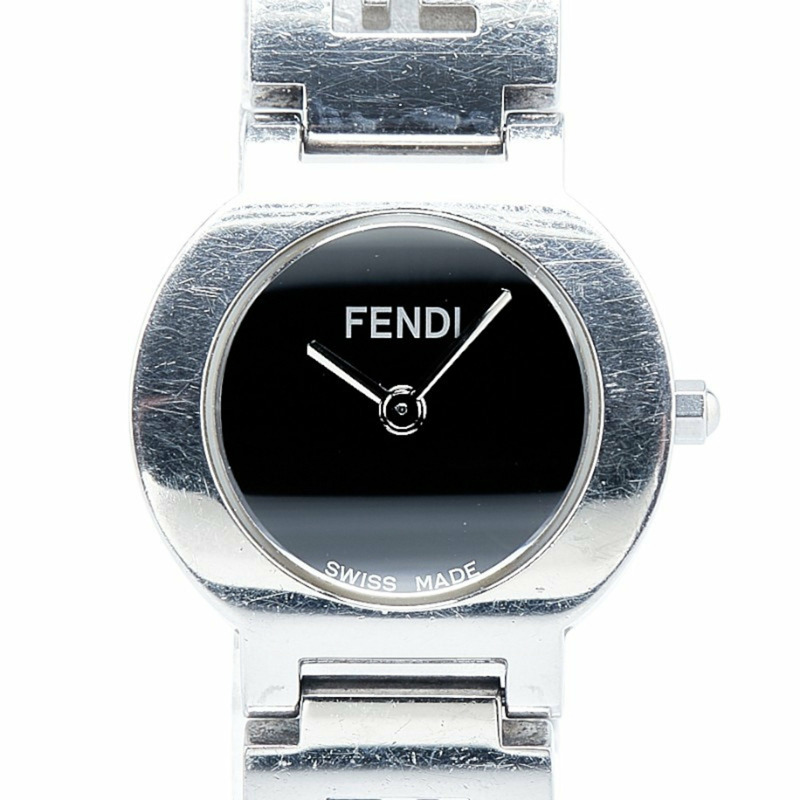 芬迪手錶 3050L 石英 黑色錶盤 不鏽鋼 女款 FENDI-0