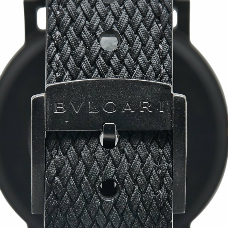 BVLGARI 手錶 BB41S 自動黑色錶盤不鏽鋼橡膠男式-6