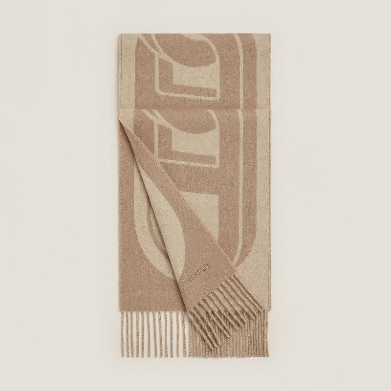 全新✨Hermes 米色頸巾/圍巾 maillons tgm muffler-4
