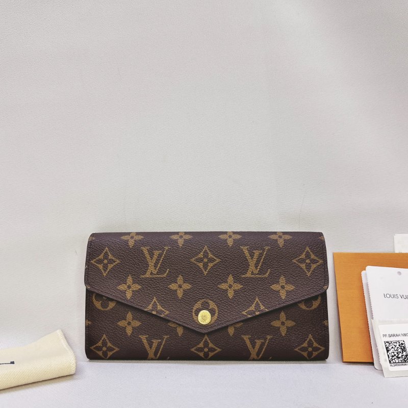 【LV Sarah芭蕾粉信封掀蓋長夾】-0