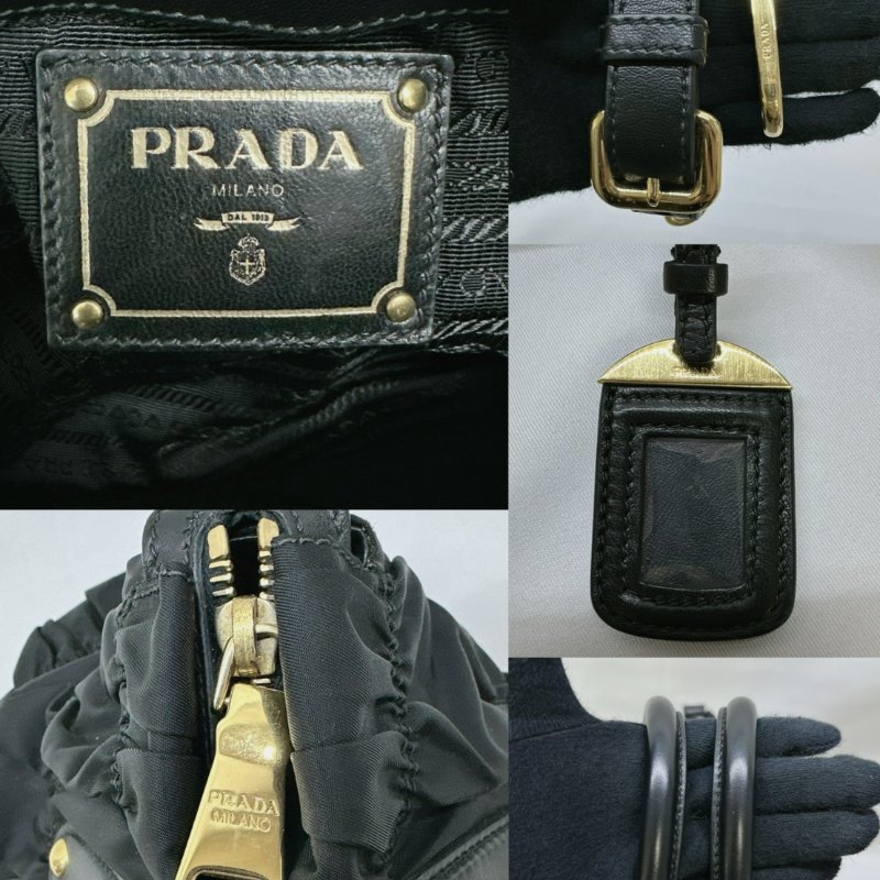 【PRADA 尼龍皺褶手提斜背包】-6